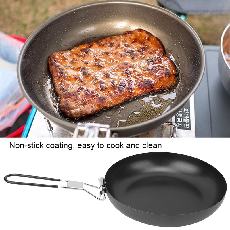 Outdoor Portable Pan Foldable Camping Cookware Non‑Stick Pan Cooking Frying