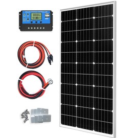 Hoysicy Solar Panel Kit 20W 12V Monocrystalline,Battery Maintainer +10A Solar Charge Controller + Extension Cable with Battery Clips O-Ring Terminal for RV Marine Boat Off Grid System