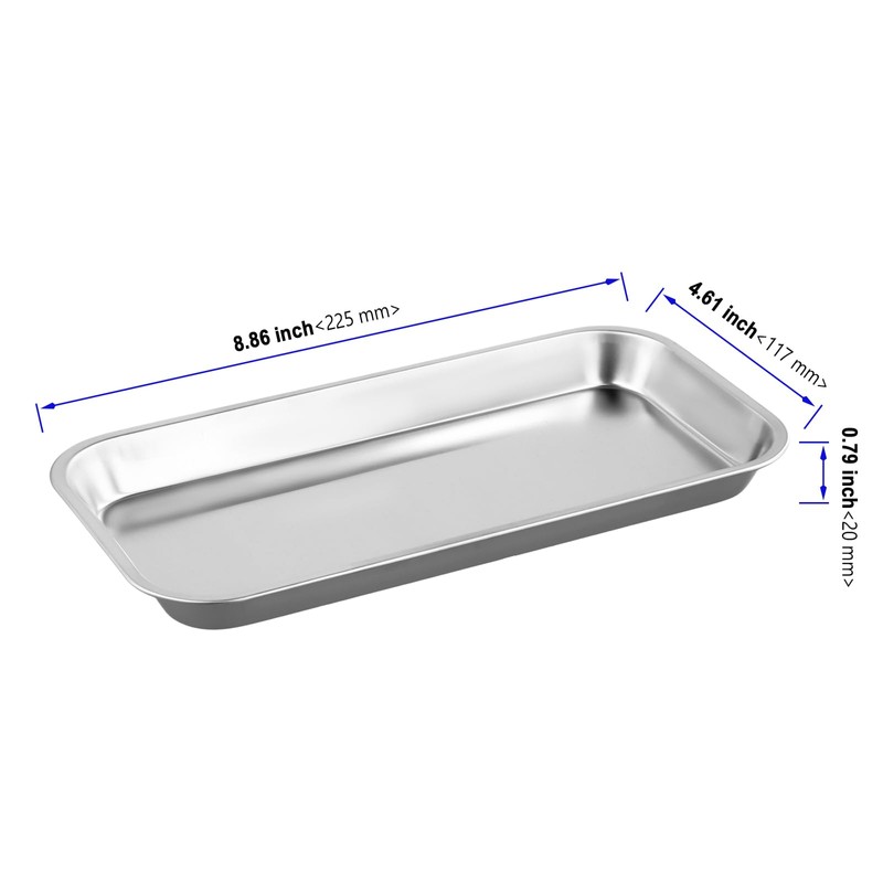 KOHAND 12 Pack 201 Stainless Steel Metal Tray, Metal Surgical
