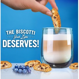 Cooper Street Twice-Baked Blueberry Lemon Biscotti Cookies (16 oz Pack of 2) – Over 50 Biscotti per Bag Loaded with Real Fruit, Traditional Italian Style Snacks - Dairy, Peanut & Soy Free, Kosher