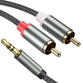 Froggen RCA Cable RCA to Jack Audio Aux 3.5 mm Jack to 2 RCA Y for MP3, Tablets, Stereo Receivers, Car, Speakers, HDTV etc