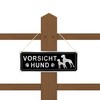 SINMAO Caution Bissiger Dog Sign Funny with 2 Dogs and