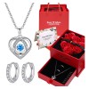 Cryzmitol Regalos Para Mujer,collar Y Aretes Corazón Mujer Con Caja,Regalos
