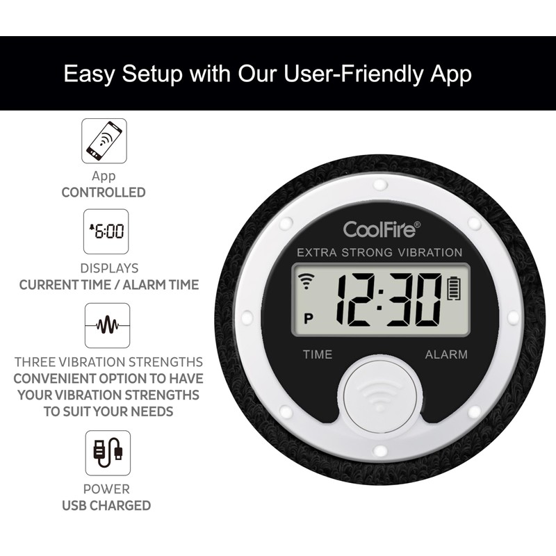 Coolfire - Vibrating Alarm Clock Sweatband, Silent Wake Yourself Up