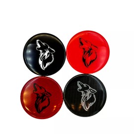 Coyote Badge Shop 2015+ Mustang Coyote Steering Wheel Badge - Red/Black Carbon Fiber