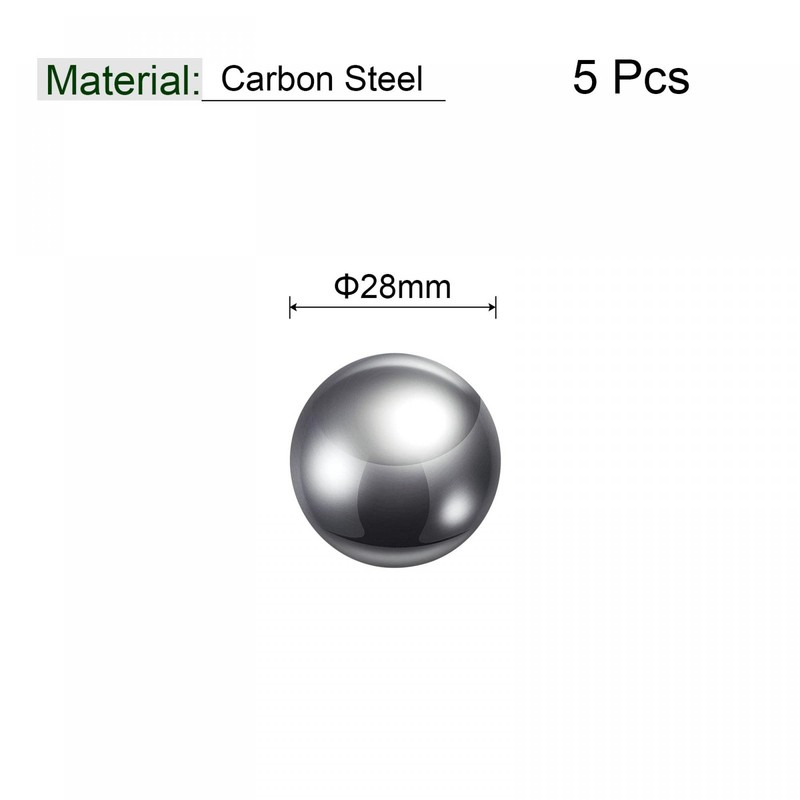 sourcing map 5pcs 28mm Carbon Steel Bearing Balls Precision Polished
