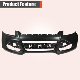 labwork Primed Plastic Front Bumper Cover without Parking Sensor Holes Replacement for Escape 2013-2016