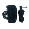 Ruoxian Black Princess Lace Folding Umbrella with UV Protection, Auto