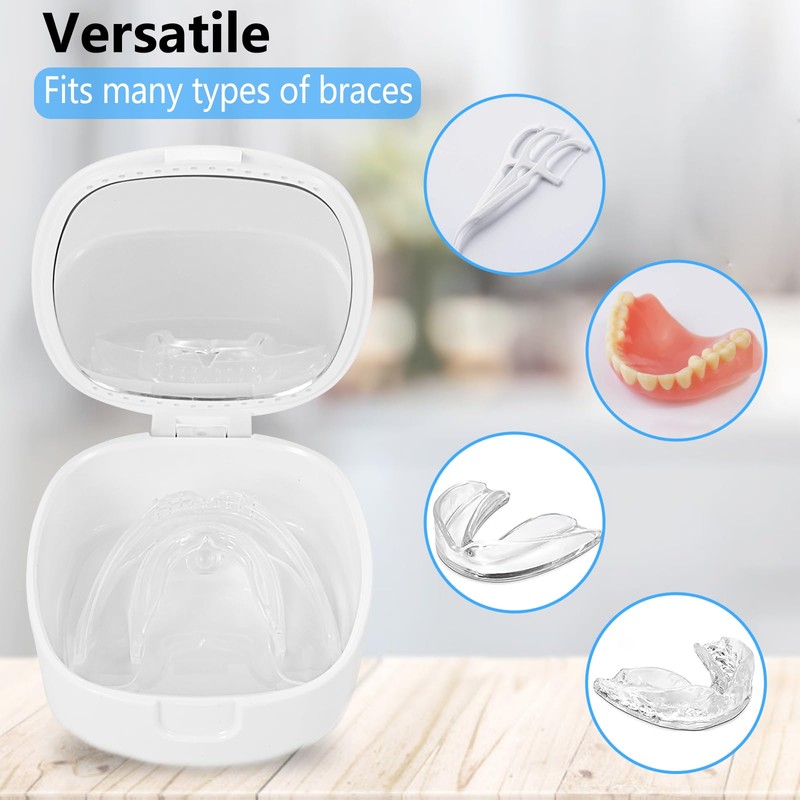 TIHYWR Retainer Case With Mirror and Ventilation Holes - Mouth