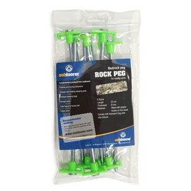 Outdoorer Rock Peg, peg for rocky soil, bedrock peg, 23 cm pegs, 8-piece set with transport bag