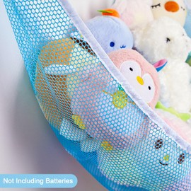 MHJY Toy Hammock for Stuffed Animals Soft Toy Storage Net with LED Light, Cuddly Toys Organizer Holder Large Corner Hanging Net Plush Macrame Kids Bedroom Nursery Furniture Room Decor