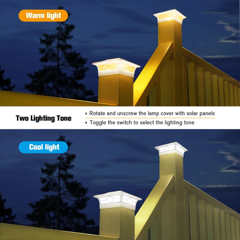 Solar Fence Post Lights - 4x4 Solar Post Cap Lights