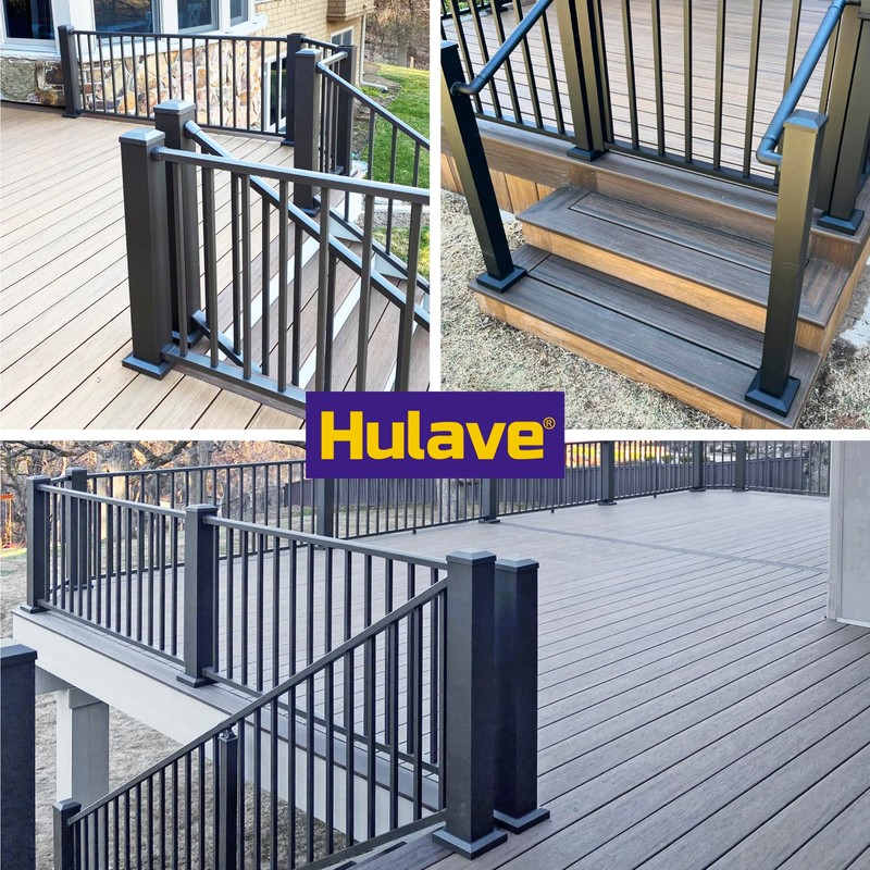 Hulave Split Post Cover, Fits 2x2/4.5x4.5 Base, Indoor/Outdoor Iron Railing,