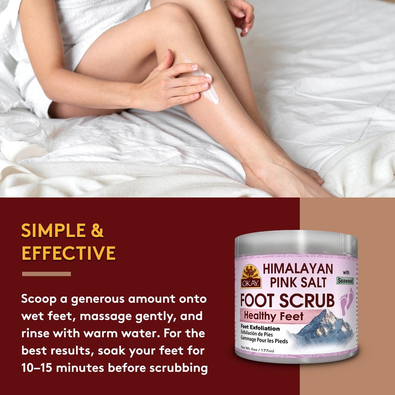 OKAY Himalayan Pink Salt Foot Scrub - Himalayan Salt Scrub,