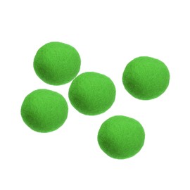 PATIKIL Wool Felt Balls Beads Wool Felting Woolen Fabric 3cm 30mm Green for Home Crafts Handcrafts Project DIY Pack of 5
