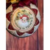 J&L Designs Quilted Christmas Ornament With Santa & Snowman Handmade