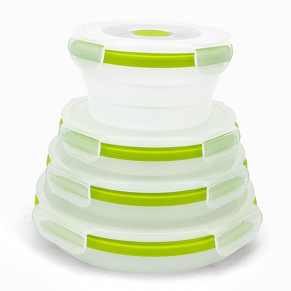 CARTINTS Reusable Collapsible Bowls for Camping, Silicone Food Grade Storage