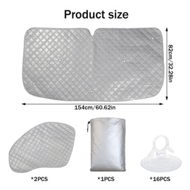 3 STK Frontscheibenabdeckung Auto Sonnenschutz Innen, für VW T5 T6, Sonnenschutz Windschutzscheiben Schutz Set, mit Aufbewahrungstasche, zum Lsolieren, Warmhalten und Schützen der Privatsphäre