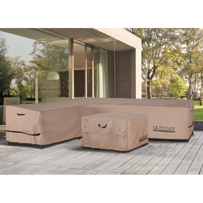 ULTCOVER Patio L-Shaped Left Facing Sofa Cover Waterproof for 6-Seater