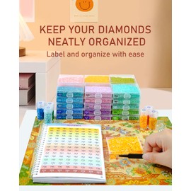 4000+ Diamond Art Stickers ＆ Labels – 36 Sheets Diamond Painting Accessories and Tools for Storage & Organization, Craft Stickers for Enthusiasts