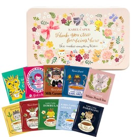 Karel Chapek Tea Shop 10 Tealover Cans, 10 Tea Bags, Tin Tea Gift, Appreciation Gift, Petite Gift, Individual Packaging, Gift, Household Celebration, Assortment