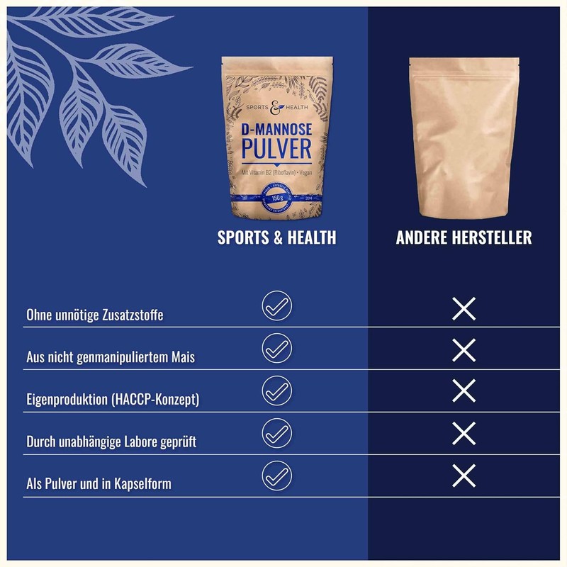 D-Mannose Powder, Large Pack with 150 g of Mannose, Made