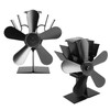 Wood Stove Fan 5 Blades Fireplace Fan Heat Powered Stove