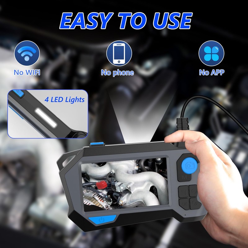 Ferdiiz Bidirectional 720° Rotation Endoscope Inspection Camera, 1920P HD Dual