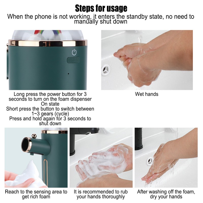 300ml Smart Digital Display Foam Dispenser Infrared Sensor Automatic Soap