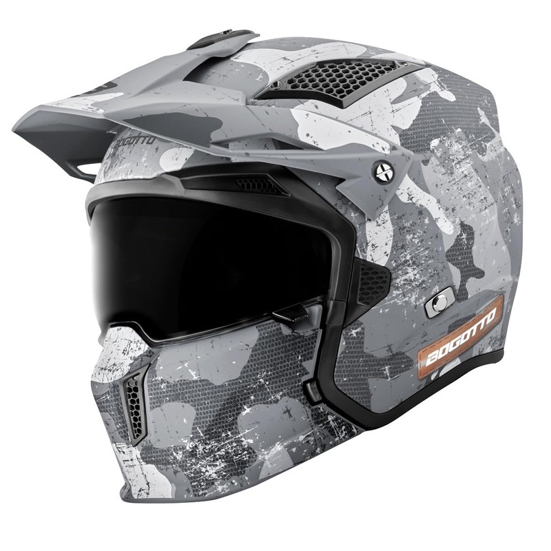 Bogotto Radic Camo Helmet, Matte White/Grey, S