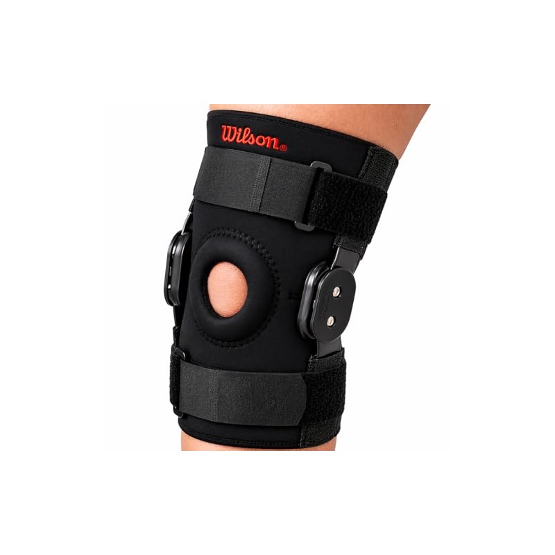 Wilson AW206S Rodillera con Bisagras Mediano, Color Negro