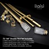 ILAISIHOME 1-1/8 Inch Diameter Gold Curtain Rods with Ribbed Glass