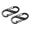 S-Shape Carabiner Clips, 50mm Black Metal, Twin Pack