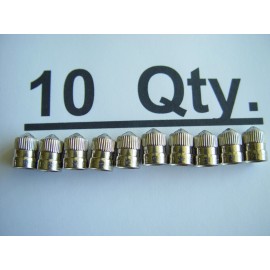 Schrader Automotive ( Schrader Bridgeport ) (10) BRASS Metal Chrome Plated Tire Wheel Air Valve Caps for Auto Car Bike Truck