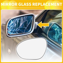 INFINAUTO for Nissan Cube Juke 2011-2014 Car Rearview Mirror Glass Replacement with Backing Plate Heated Driver Left Side