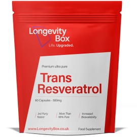 99% Pure Trans Resveratrol Supplement | 60 Capsules | High Strength 1000mg Dose | 3rd Party Certified | Optimized Reservatrol Antioxidant Supplement