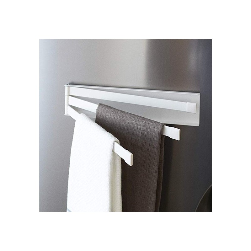 Foldable magnetic 3-tier towel rack - White / 접이식 마그넷
