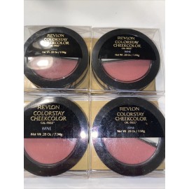 Revlon 4x REVLON COLORSTAY  CHEEKCOLOR OIL FREE COLOR BLUSH/W SPONGE - WINE