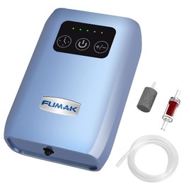 FUMAK Aquarium Air Pump, USB Rechargeable Lithium Battery Powered Portable Air Pump for Fish Tanks up to 60 Gallons, AC/DC Dual Mode Oxygen/Aerating Pump for Outdoor Fishing, Emergency, Power Cuts