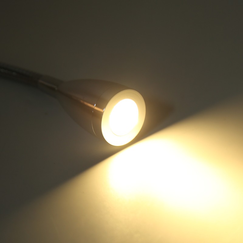 RV Reading Light Flexible Neck 3 Color Light 12‑24V 3W