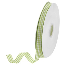 DMiotech 3/8 Inch 50 Yards Gingham Ribbon, Checkered Ribbon Plaid Ribbon for Gift Wrapping Decoration Art Craft DIY, Green