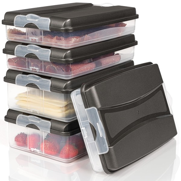 Hausfelder Cold Food Containers for Fridge, Stackable Food Box, Fridge
