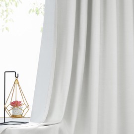 Vision Home White Pinch Pleated Blackout Curtain Cotton Blended Thermal Insulated Pinch Pleated Drape 63 inches for Bedroom Room Darkening Back Tab Window Curtain with Hooks 38" Wx63 L 1 Panel