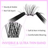 VEYESBEAUTY Lash Clusters Individual Eyelash Extensions Thin & Invisible Band