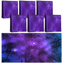 Hortsun 6 Pcs Magnetic Fluorescent Light Covers, 4 x 2 Feet Magnetic Classroom Light Covers for Fluorescent Shade, Drop Ceiling Lighting, School Office Classroom Decor(Galaxy)