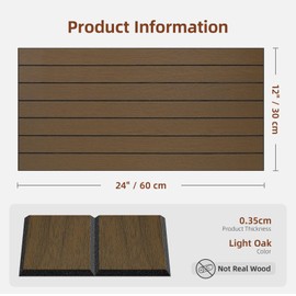 WADILE Peel and Stick Wood Slat Wall Panels 12x24in PVC 10 Pack