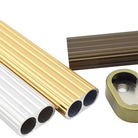 Aluminium Alloy Oval Closet Rods Heavy Duty Wardrobe Rod Application Clothes Hanging Oval Rod 18/20/24/31/39 Inch for Closet Wardrobe (Black 39 inch)