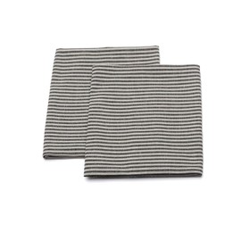 LinenMe Jazz Linen Cotton Tea Towels, Set of 2, Black