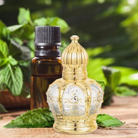 jojofuny 2pcs Holy Water Bottles 10ml Glass Perfume Vials Vintage Essential Oil Roller Bottles Empty Refillable Aroma Jars For Cosmetic Liquid Containers