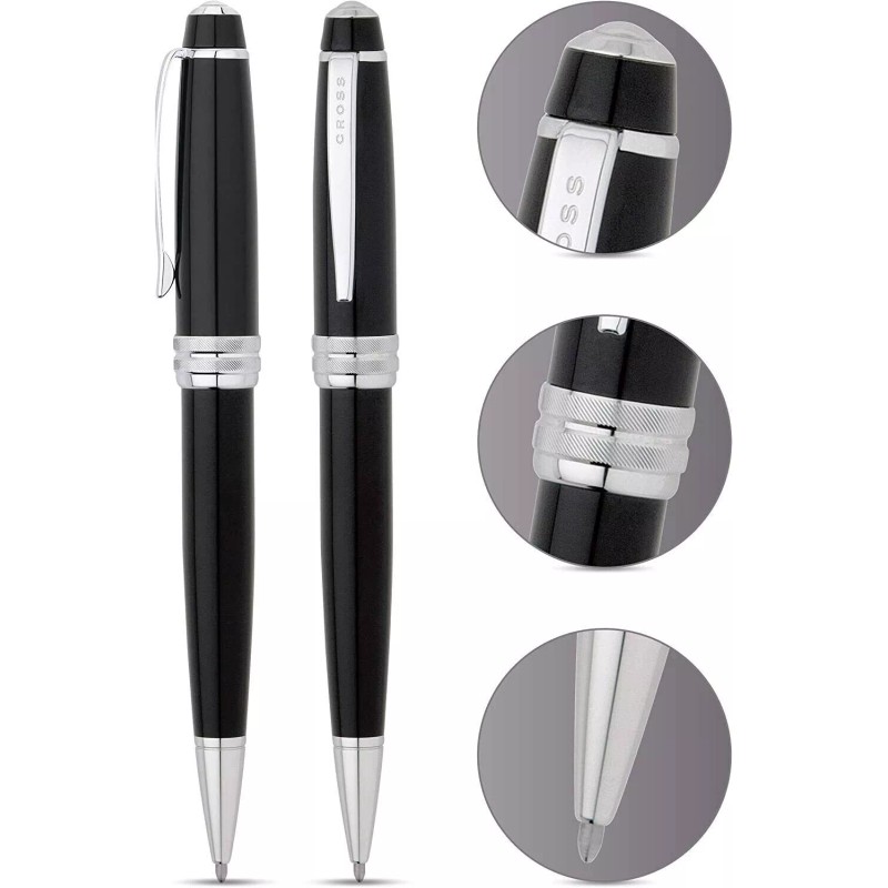 CROSS BAILEY BALLPOINT PEN BLACK LACQUER WITH CROSS PEN GIFT